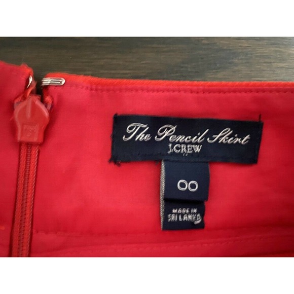 J CREW No. 2 Pencil Skirt In Double-serge cotton‎ ~RED ~00 - Picture 4 of 4